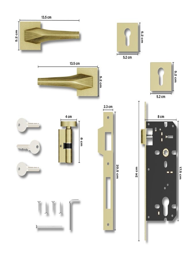 GRIVAN Heavy-Duty Brass Mortise Door Lock Set | Main Door Lock for Home/Office/Bedroom with 2 Years Warranty (Antique Finish) - Image 5